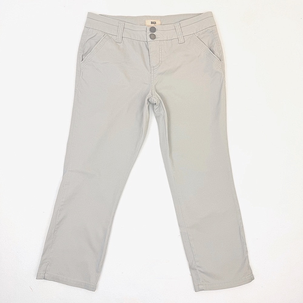 BKE Khaki Pants Women's Size 27 x 23 Tan Mid Rise Cropped Cotton Spandex Blend
